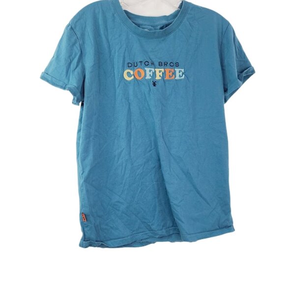 Dutch Bros Tops - Dutch Bros Women's Blue Short Sleeve Coffee Crew Neck Casual T-Shirt Size L